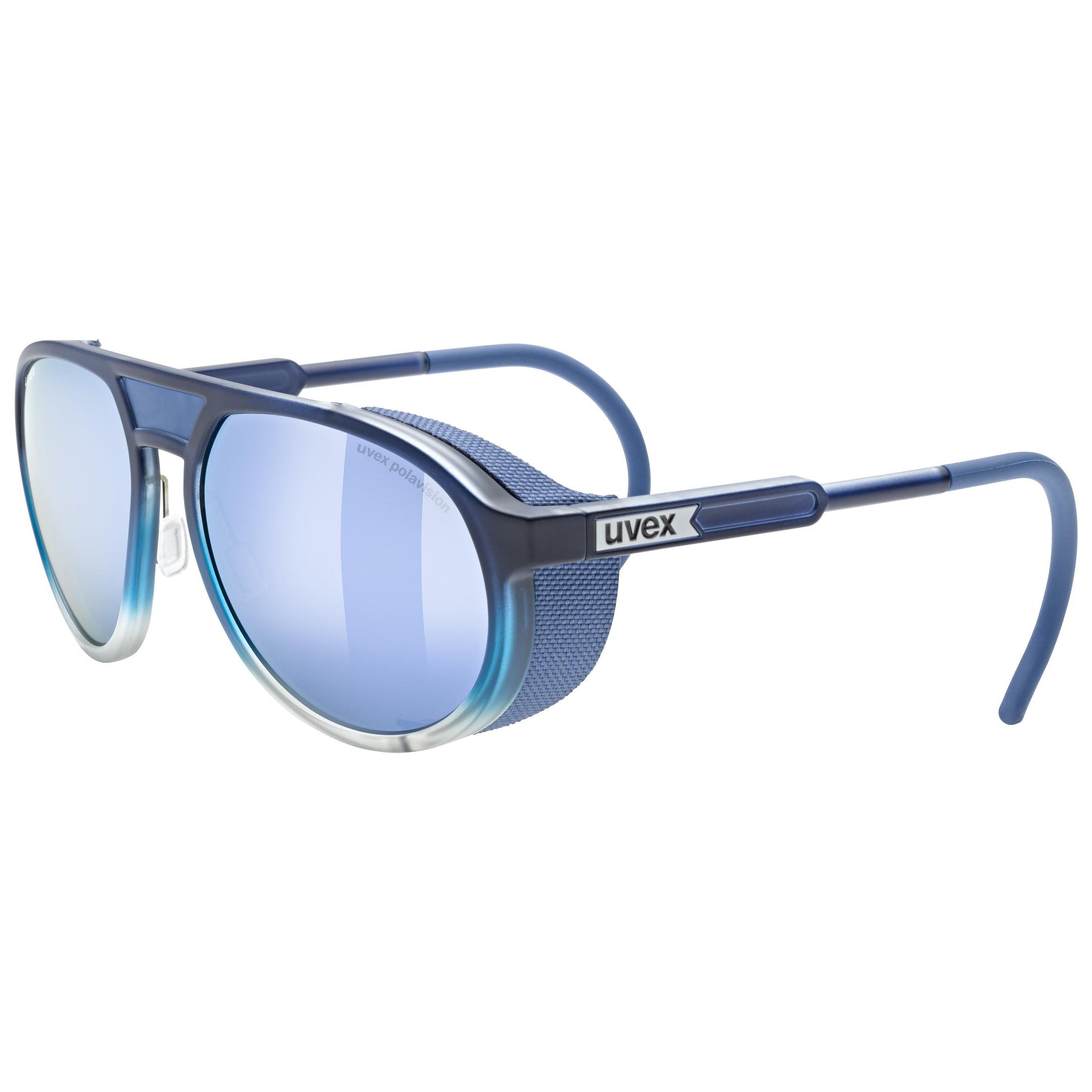 Uvex Mtn Classic P Sunglasses - Glacier Glasses with Polarized Lens Blue matte/mirror Blue (Cat. 3)